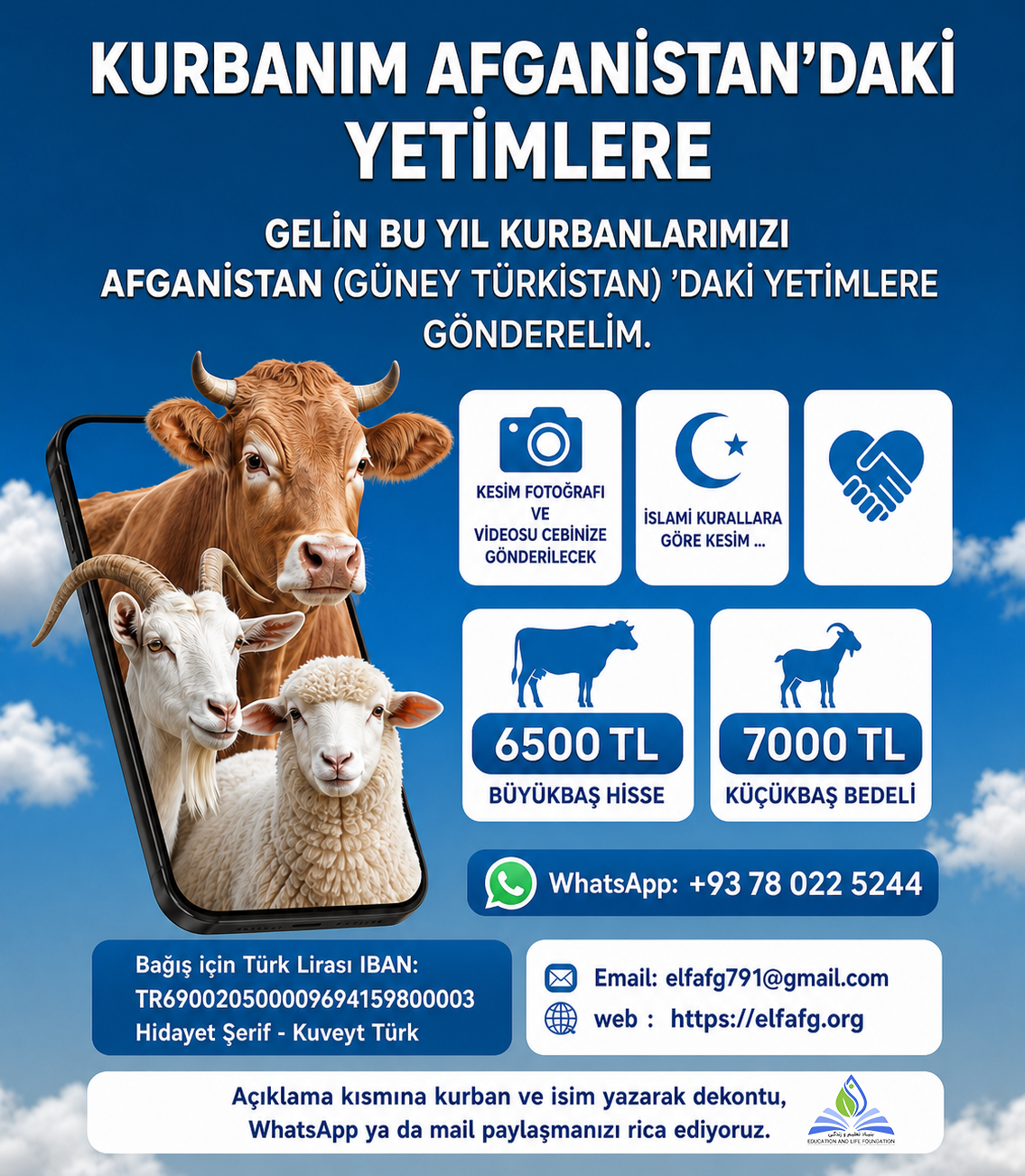 KURBANIM AFGANİSTAN'DAKİ YETİMLERE